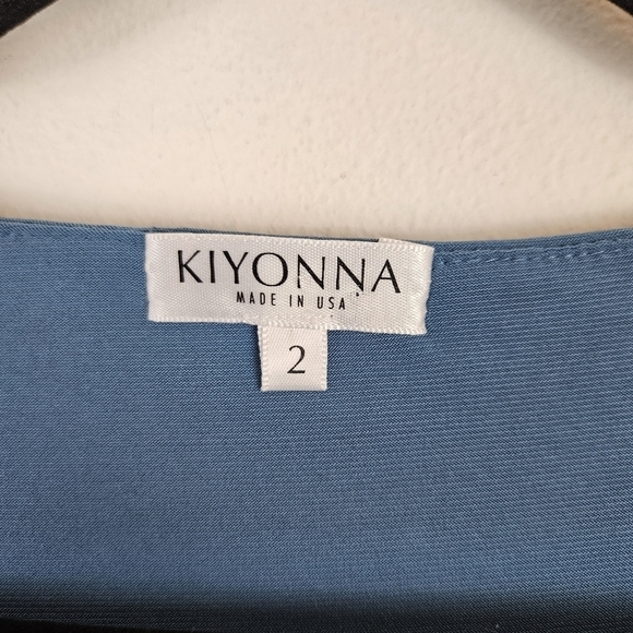 Kiyonna Ruched 3/4 Sleeves  Dress in Teal Size 2/2X - Picture 4 of 8